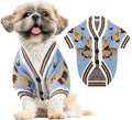 Small Dog Sweaters Cute Bear Dog Cardigans Clothes for Small Medium Dogs Boy Girl Puppy Cat Knitting Cardigan Outfits Dogs Winter Coats Warm Pet Doggy Clothes Soft Knitwear Apparel (Blue,XL)
