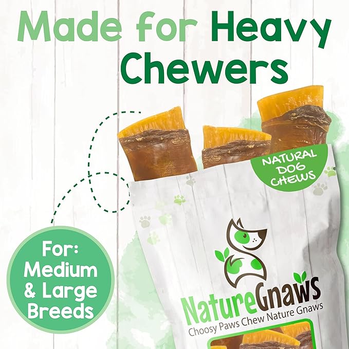 Nature Gnaws Beef Tendon Wraps for Dogs (5 Count) - Long Lasting for Aggressive Chewers - Natural Beef Dog Chew Bones - Rawhide Free