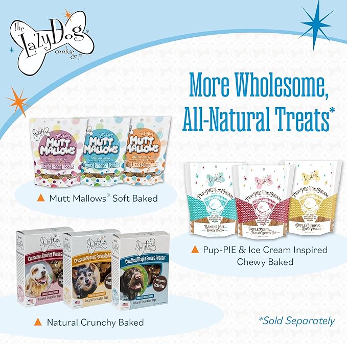 The Lazy Dog Cookie Co. - Home for The Holidays Soft Baked Dog Treats - Wheat, Corn & Soy Free - Limited Edition - Mouth Watering Maple Glazed Ham Flavored - 5 oz (HM)