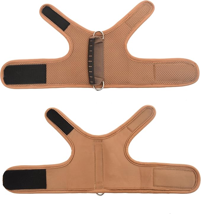 Cat Harness and Leash for Walking Escape Proof Breathable Mesh Fabric, Solid Brown, Large, Adjustable Cat Walking Jackets with Handle, Padded Stylish Cat Vest