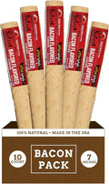 etta says! 7" Select Crunchy Dog Chews - Rawhide-Free Dog Treats - Made in the USA - Odor-Free, All-Natural Ingredients - for Moderate Chewers - Bacon - 10 Pack