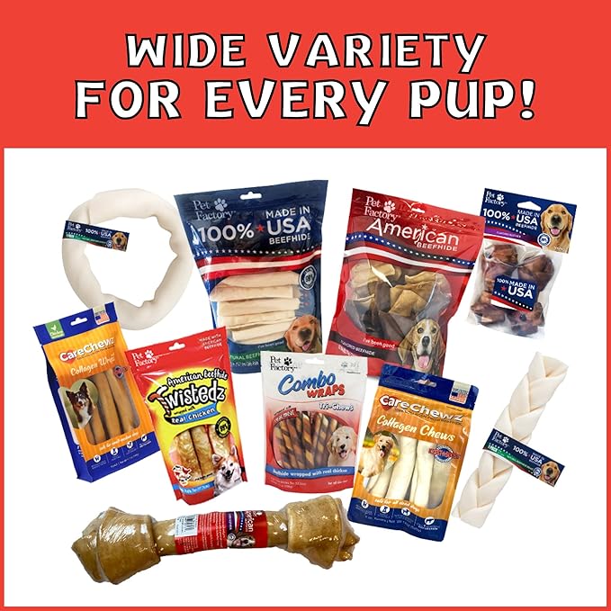 Pet Factory Twistedz American Beefhide 5" Chip Rolls Dog Chew Treats w/ Real Beef Meat Wrap - 8 Count/1 Pack