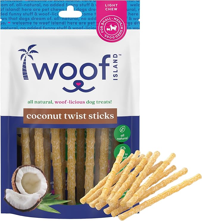Coconut Doggie Chews - Premium, All Natural Coconut Pet Treats - Healthy Puppy & Vitamin Rich Rawhide Free Chews