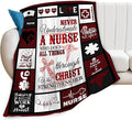 banonaty Nurse Gifts Nursing Throw Blanket Cozy Fleece Flannel Bedding LPN Rn Gifts for Women Female Girls Lover Adult Stuff Plush for Couch Sofa Bed Decor 60"X80"