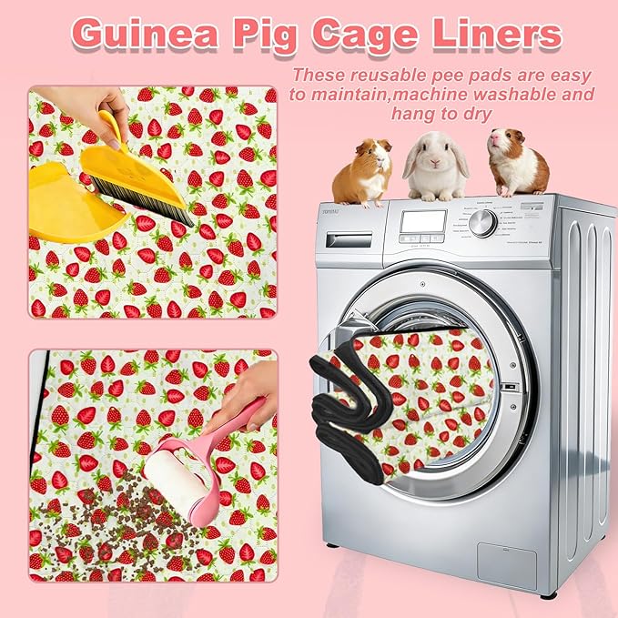 2 Pack Guinea Pig Cage Liners, Waterproof Reusable Guinea Pig Cage Liners,Waterproof Super Absorbent Pee Pads for Small Animals,48x72 inch 2pack