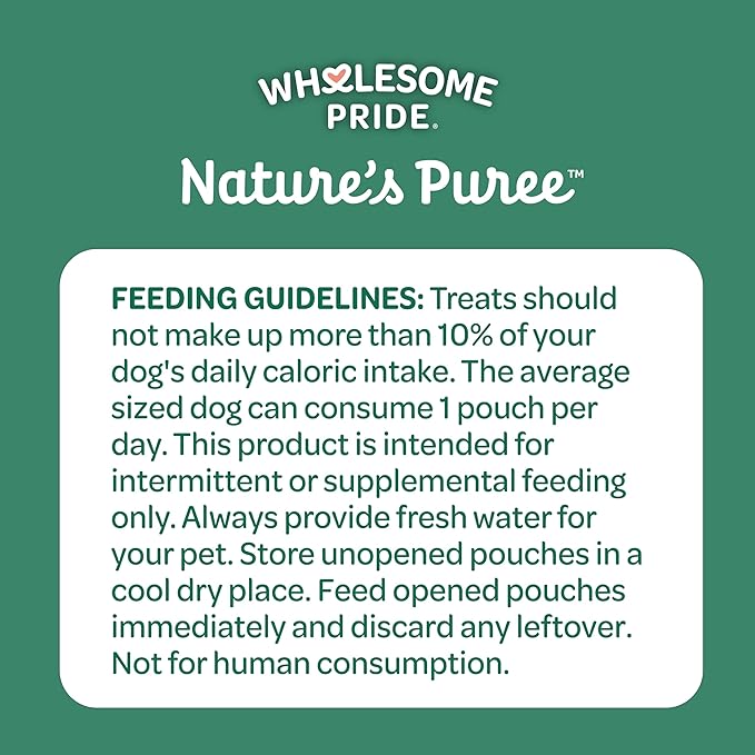 Wholesome Pride Nature’s Purée Creamy Dog Treats, Squeezable Lickable Treat & Topper, 1.4 oz Pouches, 8-Count, 4-Flavor Variety Pack