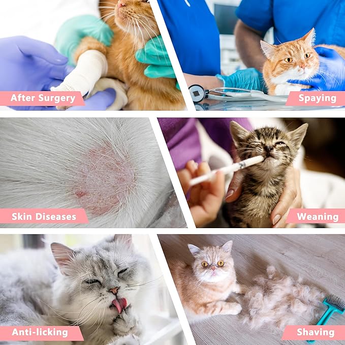Cat Recovery Suit Anti Licking, Cat Surgery Recovery Suit Female Cats Kitten Onesie After Spay, Cone of Shame Alternative, Post- Surgery Kitten Surgical Clothes for Abdominal Wounds(Pink,M)