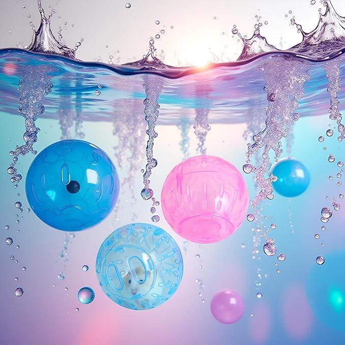 2Pcs Hamster Balls Dwarf Hamster Exercise Balls Running Wheel Gerbil Toys, Small Animals, Small Pet Supplies(Blue and Pink)