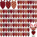 Shyyween 100 Pcs Valentine's Day Red Plaid Dog Bandanas Bulk for Dogs Soft Bibs Adjustable Triangle Bandana for Small Medium Large Pet Costume(25.6 x 17.7 x 17.7 Inch)