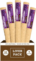 etta says! 7" Select Crunchy Dog Chews - Rawhide-Free Dog Treats - Made in the USA - Odor-Free, All-Natural Ingredients - for Moderate Chewers - Liver - 10 Pack