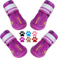 QUMY Dog Shoes for Large Dogs, Medium Dog Boots & Paw Protectors for Winter Snowy Day, Summer Hot Pavement, Water-Resistant in Rainy Weather, Outdoor Walking, Indoor Hardfloors Skid-Resistant Sole