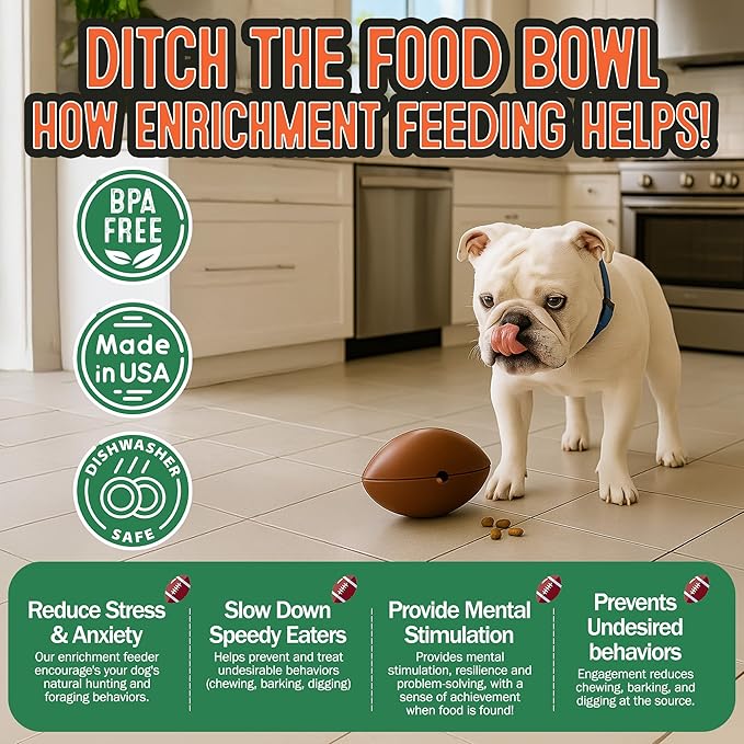 Food Puzzle Feeder for Large or Medium Dogs, Mentally Stimulating Enrichment Toy, Made in USA, BPA-Free Durable Foraging Toy, Reduces Anxiety and Destructive Behavior, Slow Feeder Dog Bowls, 5C