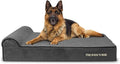The Dog’s Bed Orthopedic Memory Foam Dog Bed with Headrest, Calming Surface – CertiPUR-Certified Foam, Plush Fabric, Grey Plush, XL, 6-Inch