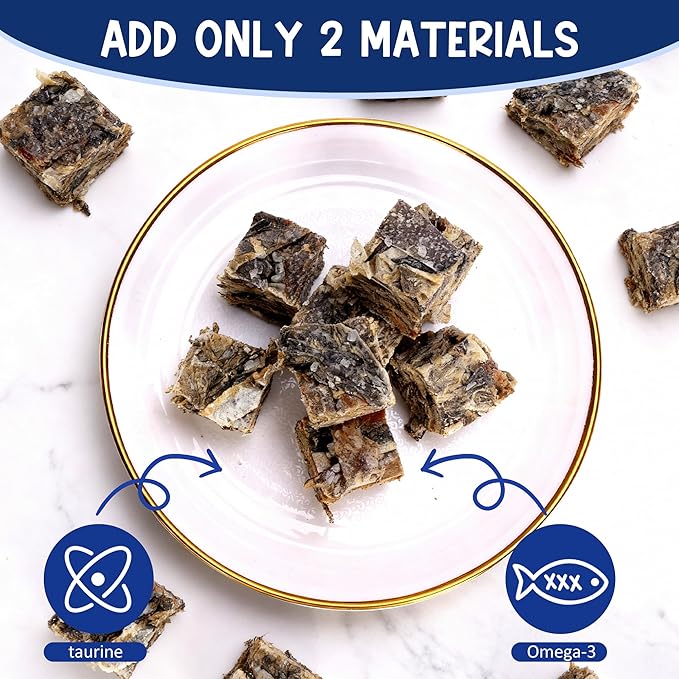 Natural Cod Skins for Dogs - Single Ingredient Dog Treats, Grain Free & Hypoallergenic - Dental Chews for Teeth Cleaning & Fresh Breath - Rich in Omega-3 for Skin & Coat Health (Cube 2.8 oz)