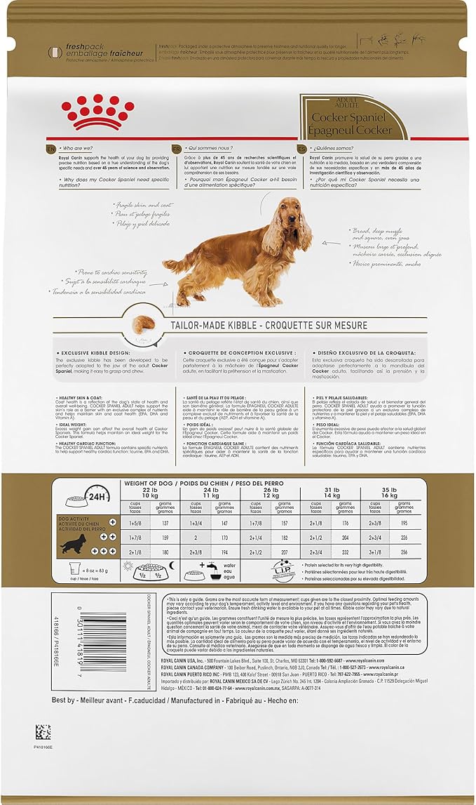 Royal Canin Breed Health Nutrition Cocker Spaniel Adult Dry Dog Food, 6 lb Bag
