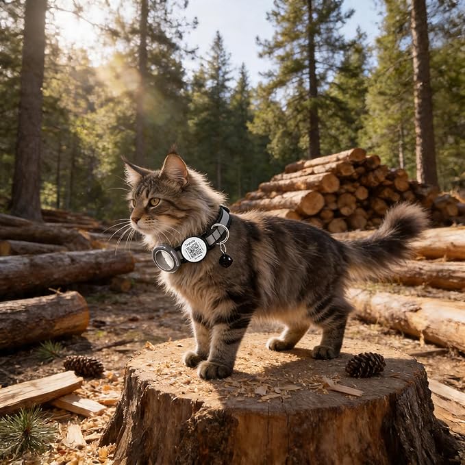 3 Pack-Waterproof Airtag Holder Cat Collar - Lightweight Kitten Collar for Apple Air Tag, Smart ID Tag - Solid & Safe, Reflective, Breakaway with Transparent Holder for GPS Tracker (3-Pack A)