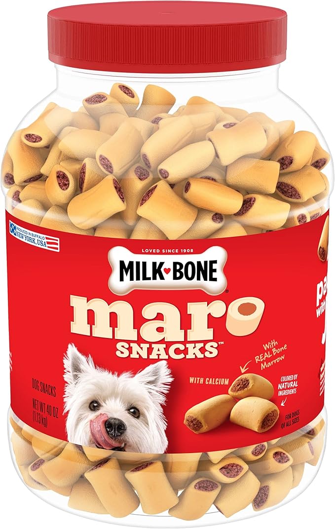 Milk-Bone MaroSnacks Beef 40 Ounce + Pup-Peroni Original Prime Rib Flavor 22.5 Ounce Dog Treats Bundle