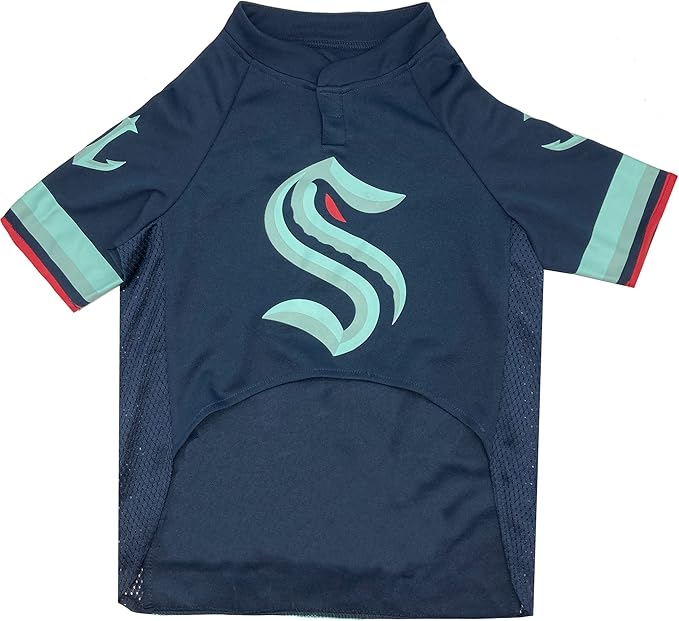 NHL Seattle Kraken Jersey for Dogs & Cats. - Size: X-Large. Best PET Jersey for The New HOT Ice Hockey Team for Puppies, Large Dogs, Kittens & Large Cats