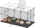 XiaZ Guinea Pig Cages,32 Panels Small Animal Playpen with Waterproof PVC Mat and Top 47.2" x 23.6" x 23.6",Rabbit/Bunny Cage, Pet/Puppy Play Pen, Indoor Outdoor Portable Metal Fence