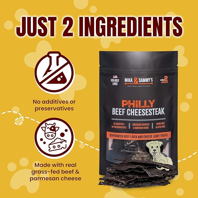 Mika & Sammy's Gourmet Beef Liver Jerky Dog Treats Made in The USA. (Beef Cheese 12 oz)