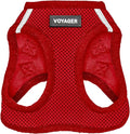 Best Pet Supplies Voyager Step-in Air Harness - All Weather Mesh, Reflective, No Pull Harness for Dogs, Cats - Secure with Hook & Loop Fastener, Buckle, Double D-Rings - Red, XXS