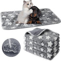 Tranqun 4 Pcs Waterproof Dog Blankets 30 x 21 Inch Washable Puppy Blankets for Small Dog Reusable Pet Pee Pad Soft Reversible Fleece Cat Blanket Sleep Floor Mat for Guinea Pig Cage Liners (Gray)
