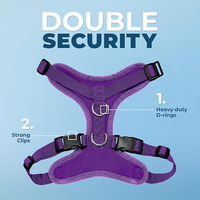 Voyager Step-in Pet Harness - All Weather Mesh, Adjustable Step in Harness for Cats and Dogs by Best Pet Supplies - Purple, XL