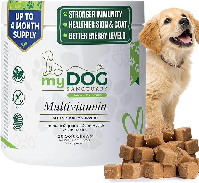 14-in-1 Multivitamin for Dogs – 120 Bacon Soft Chews | Daily Vitamins with Joint Support, Immune Health, Skin & Coat | A, D3, E, C & B-Complex | All Breeds & Ages