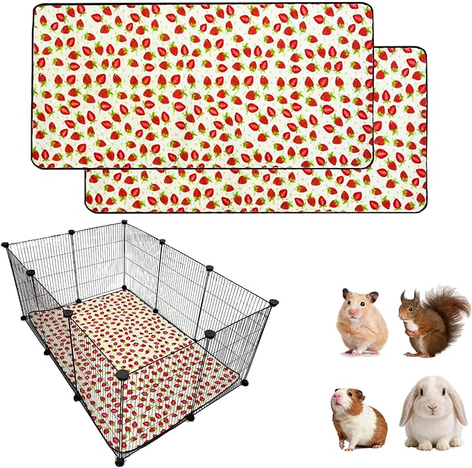 2 Pack Guinea Pig Cage Liners, Waterproof Reusable Guinea Pig Cage Liners,Waterproof Super Absorbent Pee Pads for Small Animals,24x36 inch 2pack