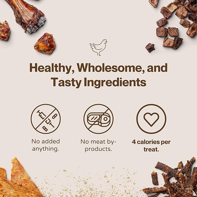 Chicken Bits Grain Free Natural Dog Treats for Small to Large Breed - Low Calorie for Training - High Value, Human Grade Meat, Healthy Dog Treats for Medium & Large Dogs (16oz)