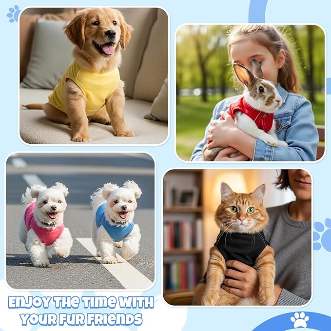 Hillban 9 Pcs Dog Shirts for Small Dogs Colorful Summer Sleeveless Dog T Shirts Stretchy Cute Blank Puppy Tank Top Cotton Breathable Pet Vest Comfort Dogs Clothes Pet Outfit for Daily Wear