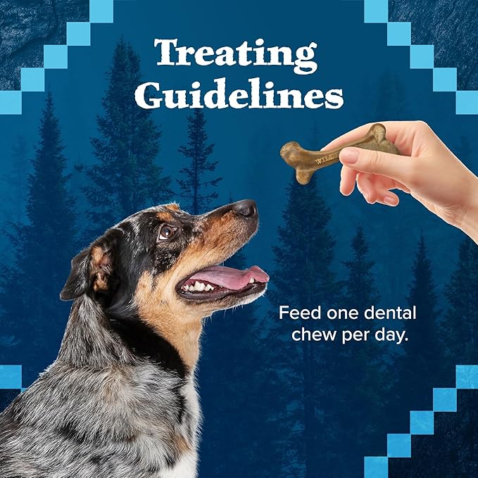 Blue Buffalo Wilderness Wild Bones Grain-Free Dental Chews Dog Treats, Large, 27-oz Bag, (Pack of 2)