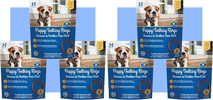 N-Bone Puppy Teething Rings Chicken Flavor Dog Treat,18 Rings Total,21.6-oz - Natural Puppy Chew Toys Alternative for Teething Discomfort - Small and Large Dogs,(Pack of 2)