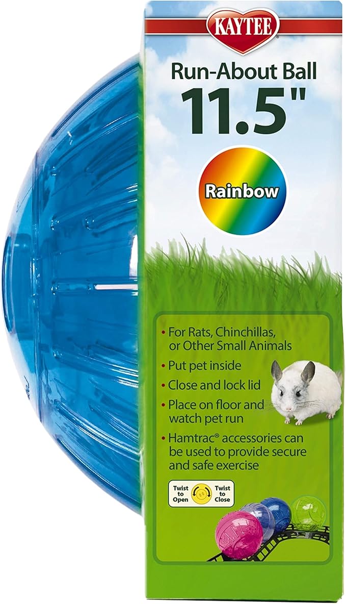 Kaytee 11.5" Assorted Color Run-About Exercise Ball For Pet Rats & Chinchillas