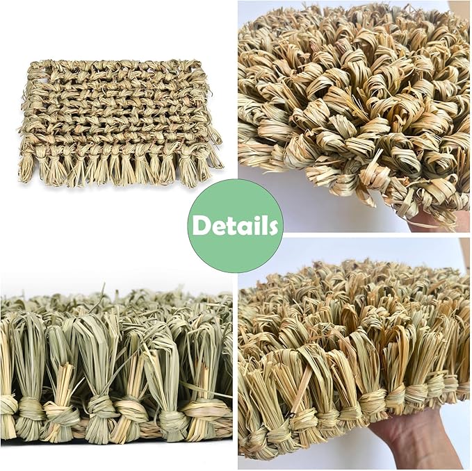 Rabbit Grass Bed Timothy Hay Bunny Mat – Natural Chewable Pet Nest for Rabbits, Guinea Pigs, Hamsters – Safe, Organic