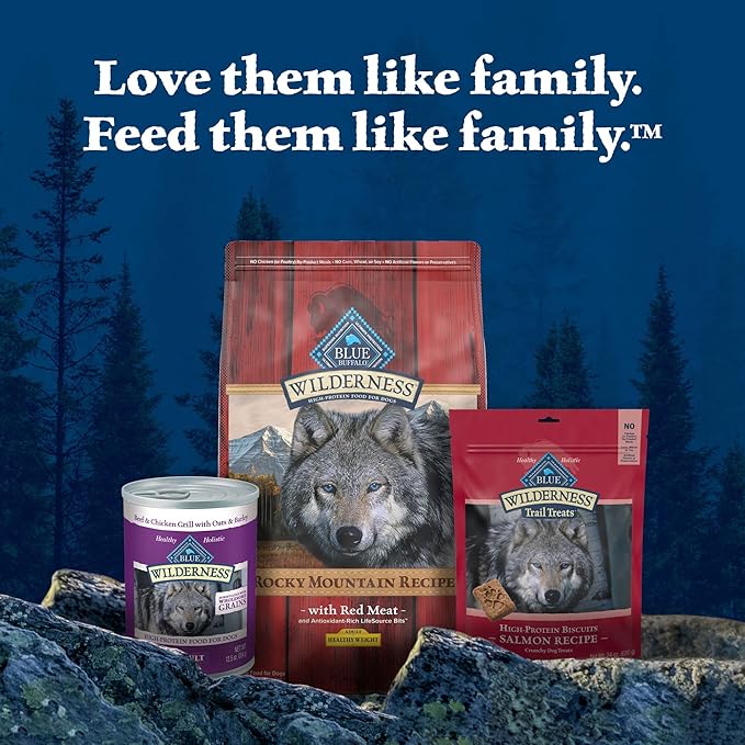 Blue Buffalo Wilderness High-Protein Rocky Mountain Recipe Healthy Weight Dry Food for Adult Dogs, Red Meat, 28-lb. Bag