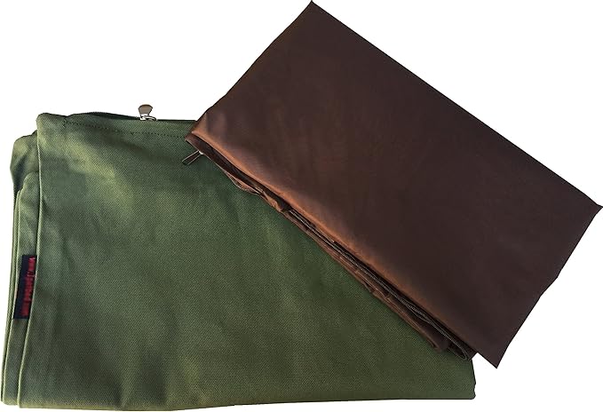 Dogbed4less 2 Pack Gel Cooling Memory Foam Dog Bed for Small to Medium Pet with Waterproof Internal Cover, Canvas Olive Green 34X27X3 Inches