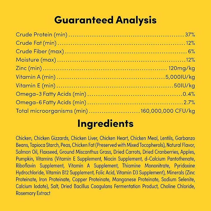 RawMix50 Chicken Organs Dog Food, 50% Freeze-Dried Raw, High Protein, Includes Kibble, No Corn or Wheat, 2lb