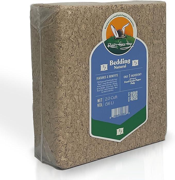 Rabbit Hole Hay - Ultra Premium Food Grade Bedding, Natural, 1.9 cu ft - Dust-Free & Hypoallergenic