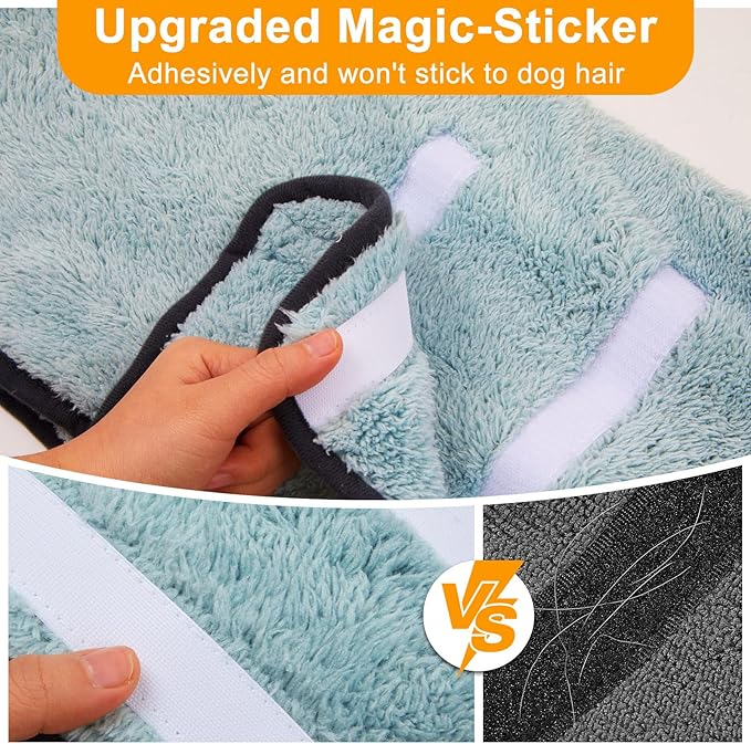 Bienbee Dog Bathrobe, Quick Drying Super Absorbent Dog Robes for After Bath, Warm Keeping Dogs Towel, Dogs Bath Supplies, Light Green XXL