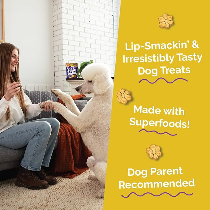 Fruitables Pumpkin & Banana Dog Treats - Healthy Baked Low-Calorie Snacks for Dogs - Crunchy, Wheat-Free - 7 oz (6 Pack)