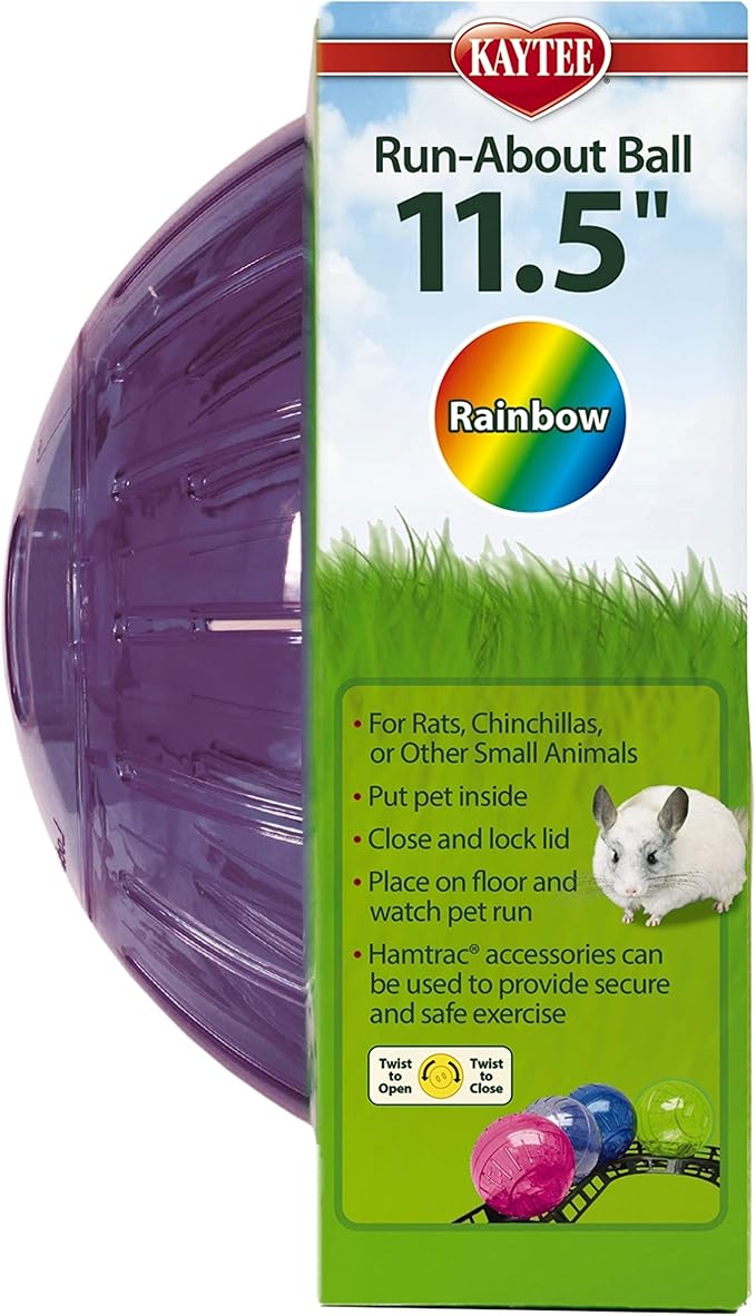 Kaytee 11.5" Assorted Color Run-About Exercise Ball For Pet Rats & Chinchillas