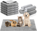 SmoothNovelty 5 Pcs Waterproof Guinea Pig Blankets Washable Small Animal Pee Pad Pet Blanket Sleep Bedding Mats Absorbent Guinea Pig Cage Liner Reusable Pet Sleep Pad(Gray,22" X 47",Classic)