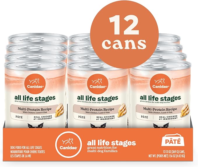 Canidae All Life Stages Premium Wet Dog Food for All Breeds, All Ages, Multi-Protein with Chicken, Lamb & Fish, 13 Ounce (Case of 12)