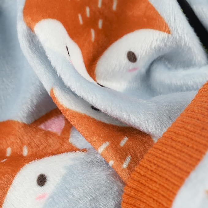 Fitwarm Funny Fox Dog Pajamas, Warm Dog Onesie, Dog Clothes for Small Dogs Girl Boy, Lightweight Velvet, Pet Outfit, Gray, Orange, XL