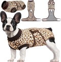 Kuoser Dog Recovery Suit Female, Soft Puppy Surgery Suit, Dog Recovery Suit After Surgery, Post-Op Onesie for Female & Male Dogs, Soft Protective Wear, BrownLeopard S