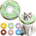Seyezo Cat Cone Collar Soft, Adjustable Cat Recovery Collar Kitten Cones to Stop Licking, Cute Donut E Collar After Surgery, Cats Neck Pillow Cone Elizabethan Cones of Shame (Waterproof Green, Large)