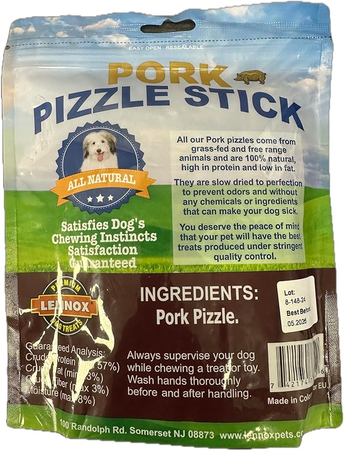 Pork Pizzle Sticks for Small & Medium Dogs - 4-6 Inches | Long Lasting, Odorless, Premium All Natural Dog Treat | 100% Free Range, Grass Fed Pigs | Promotes Dental Health - 5 Ounces