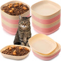Tioncy 24 Pcs Fatigue Relief Cat Bowl 5.7 Inch Shallow Cat Food Dish Wide and Small Pet Wet Feeding Bowl for Kitten Short Legged Kitten Ferrets Feral Small Animals(Pink, Beige,Classic)