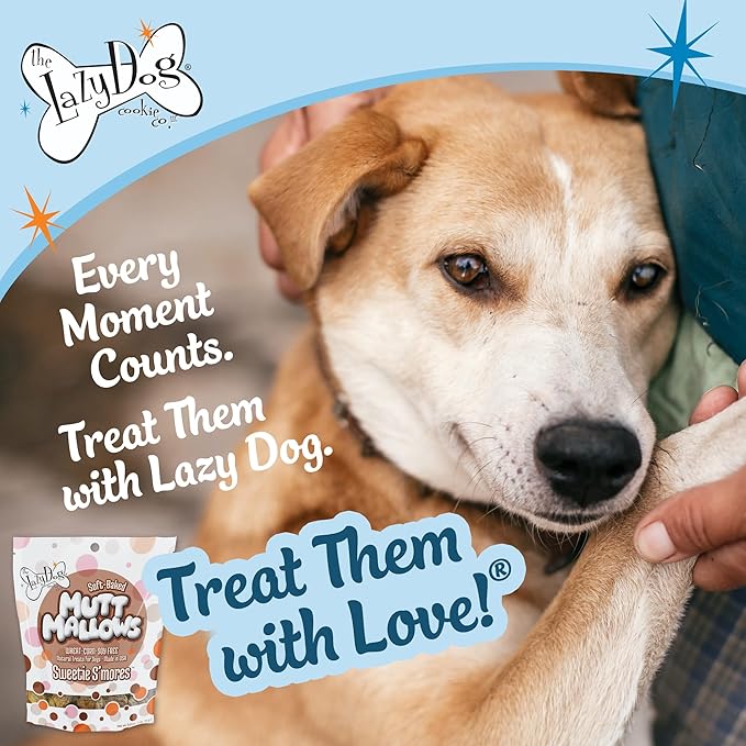 The Lazy Dog Cookie Co. Soft Dog Treats, Mutt Mallows Sweetie Smores, for Small, Medium and Large Dogs, Wheat-Free, Baked in The USA, 5 oz. (Pack of 3) Smores